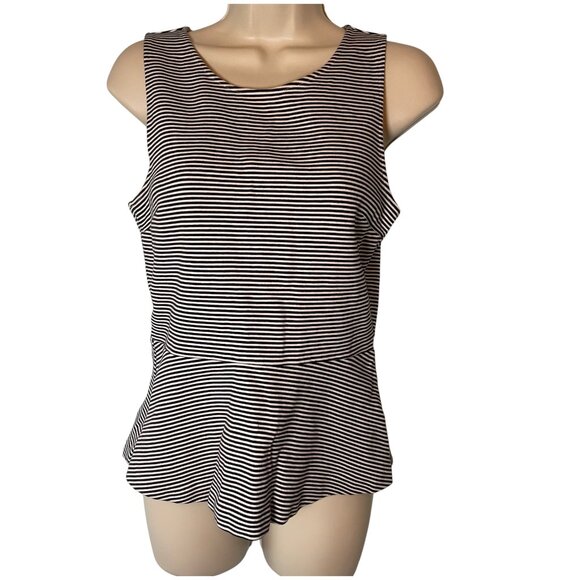 J. Crew Women's Peplum Top Sleeveless Striped Size XS Preppy Coastal Office - Picture 1 of 9